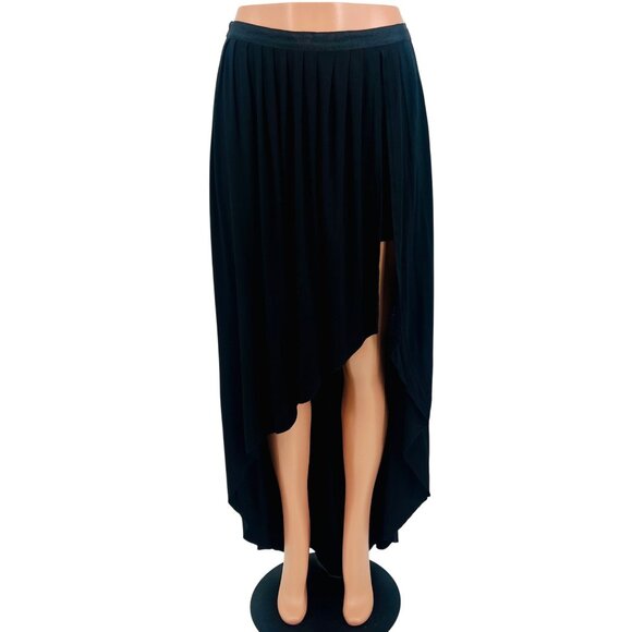 Vintage Y2K Urban Outfitters Black High-Low Maxi Skirt W/ Shorts Whimsygoth Boho - Picture 2 of 12